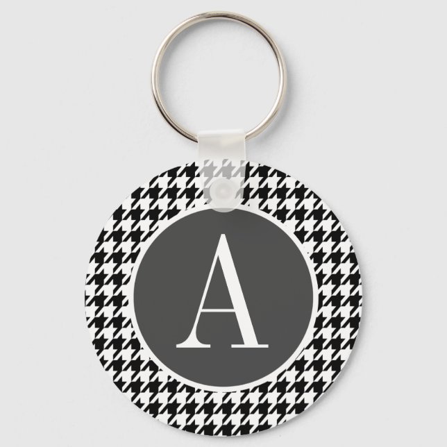 Black Houndstooth Keychain (Front)