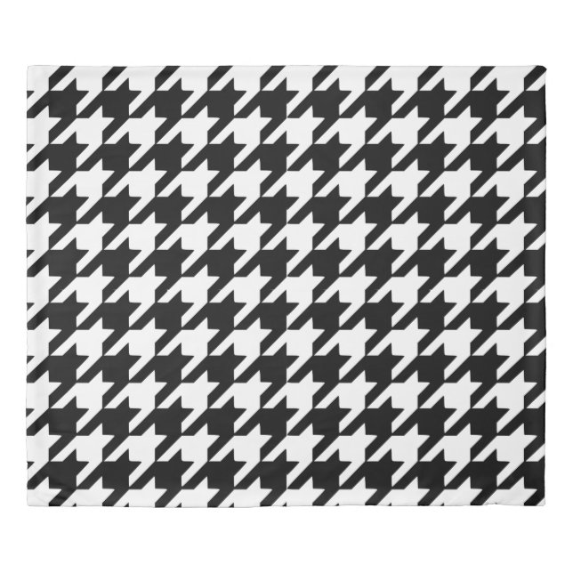 Black Houndstooth King Size Duvet Cover (Front)
