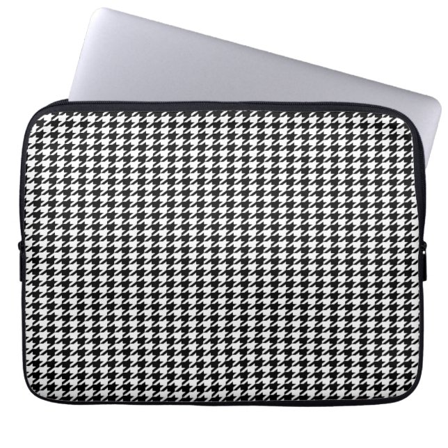 Black Houndstooth Laptop Sleeve (Front)
