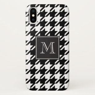 Black Houndstooth Monogram iPhone X Case