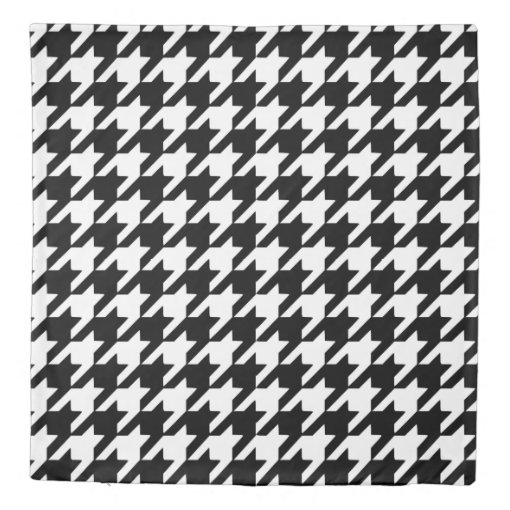 Black Houndstooth Queen Size Duvet Cover Zazzle