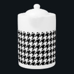 Black Houndstooth Teapot<br><div class="desc">You will love this cute, chic, Black Houndstooth pattern design! We invite you to our store, Bridal Shower Shop, to view this cool vintage girly design on many more great customizable products, including retro Bridal Shower invitations! Thank you!</div>