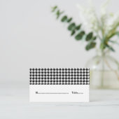 Black Houndstooth Wedding Place Card (Standing Front)