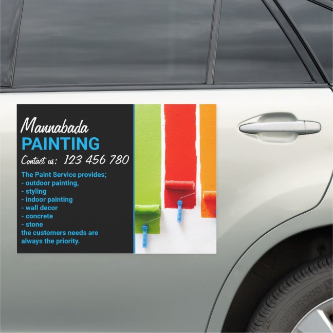 Black House Exterior Interior Wall Painting Car Magnet
