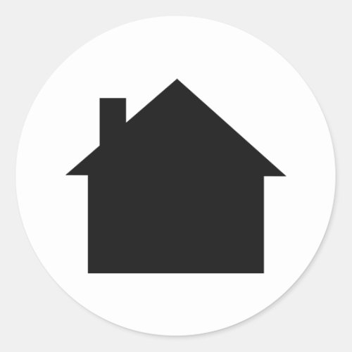 black house icon classic round sticker