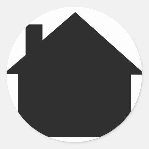 black house icon classic round sticker