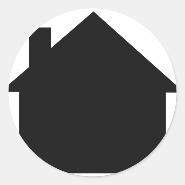 black house icon classic round sticker (Front)