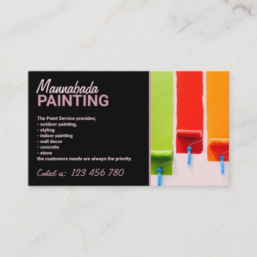 Black House Interior Wall Painting Service Work Business Card