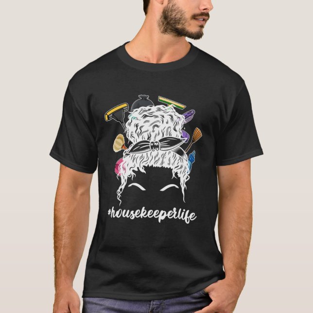 Black Housekeeper Life African American Housekeepi T-Shirt (Front)