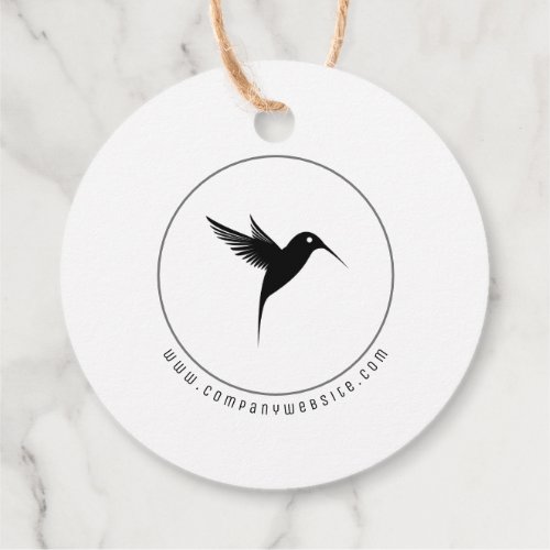 Black Humming Bird Logo Favor Tags