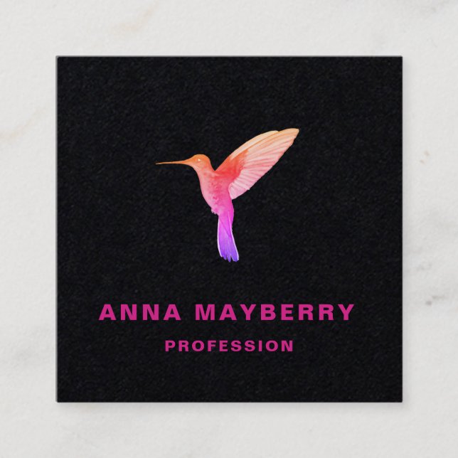 Black Hummingbird Business Card (Front)