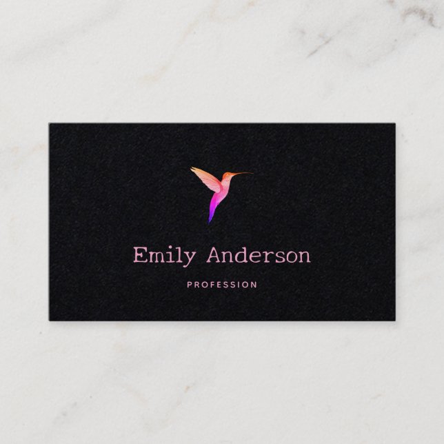 Black Hummingbird Business Card (Front)