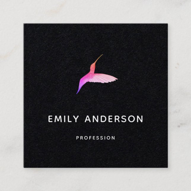 Black Hummingbird Business Card (Front)