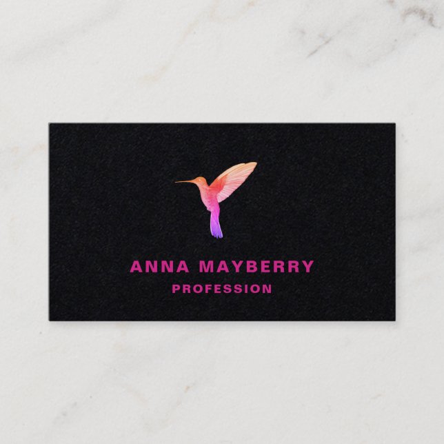Black Hummingbird Business Card (Front)
