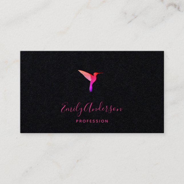 Black Hummingbird Business Card (Front)