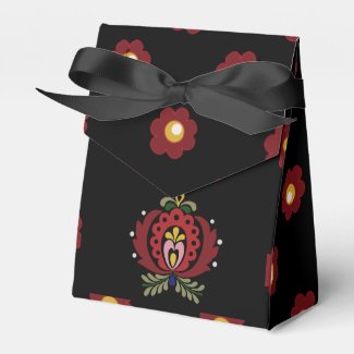 Black Hungarian Folk Design Favor Box