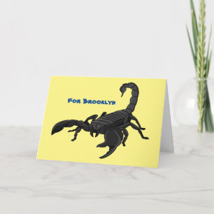 Black hungry scorpion cartoon illustration card