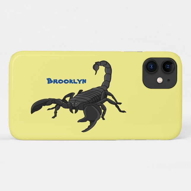 Black hungry scorpion cartoon illustration Case-Mate iPhone case (Back (Horizontal))