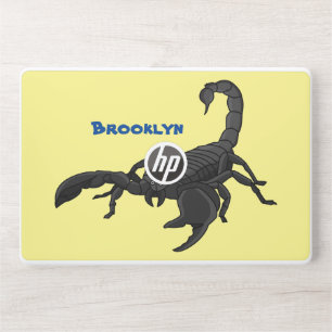 Black hungry scorpion cartoon illustration HP laptop skin