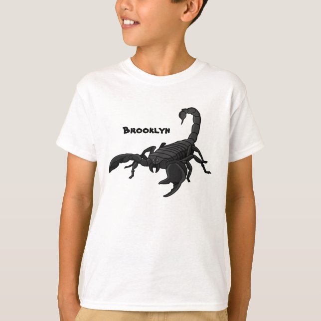 Black hungry scorpion cartoon illustration  T-Shirt (Front)