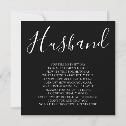 Black Husband poem from wife Card