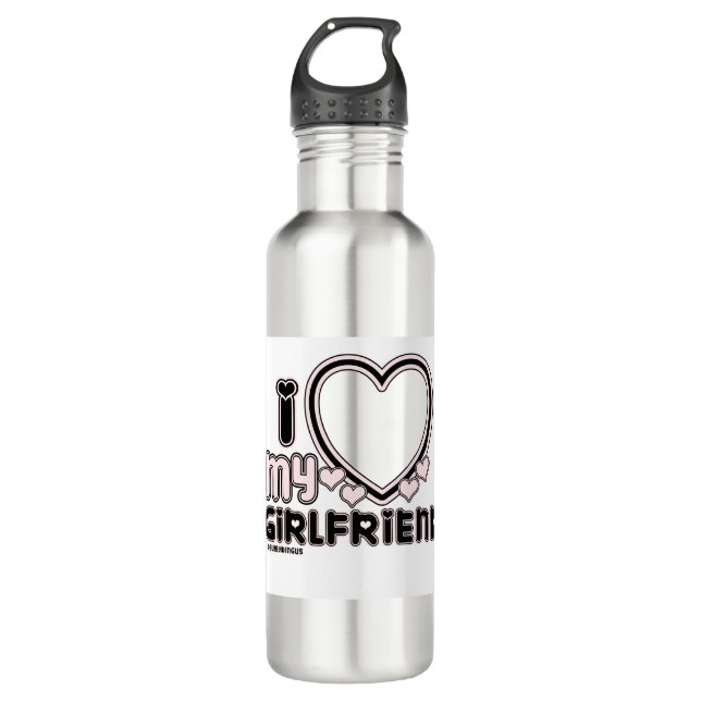 black i luv 1 stainless steel water bottle (Front)