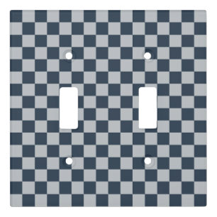 Black ice checkered board pattern light switch cover