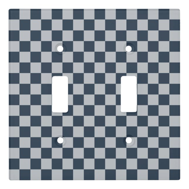 Black ice checkered board pattern light switch cover (Front)