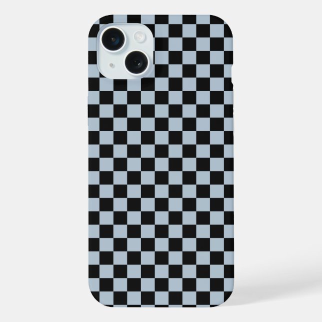 Black ice checkered pattern iphone case (Back)