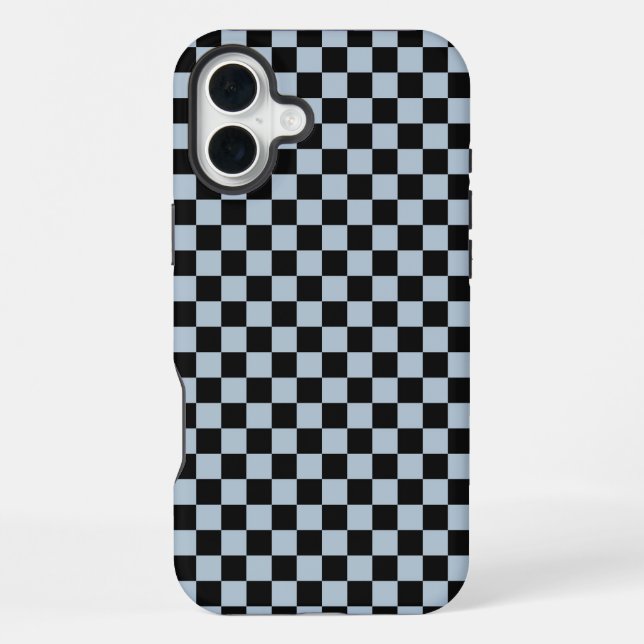 Black ice checkered pattern iphone case (Back)