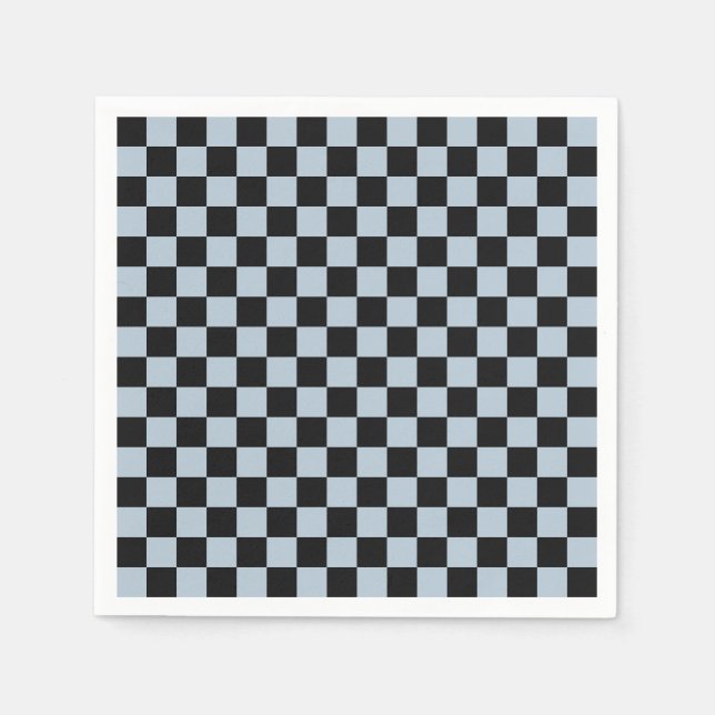 Black ice checkered pattern napkins (Front)