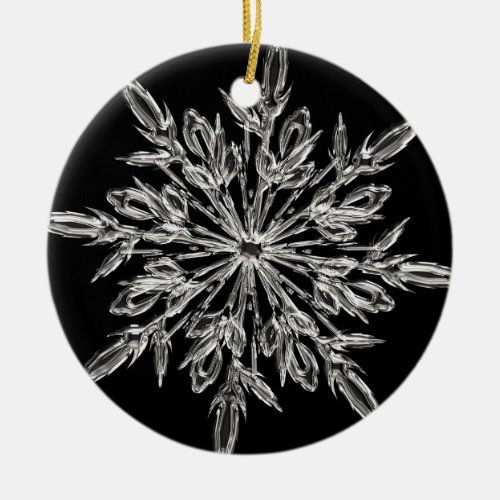 Black Ice Crystal Ceramic Ornament