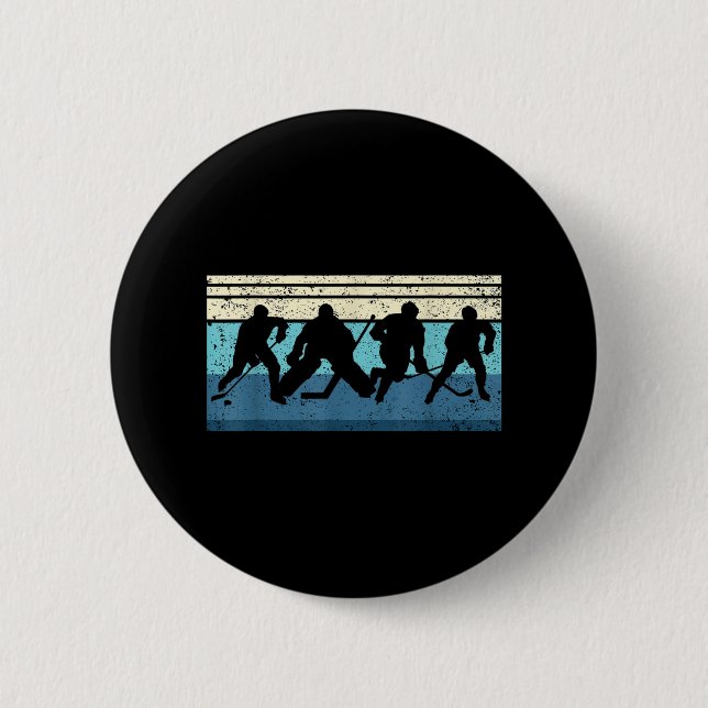 Black Ice Hockey  Button (Front)