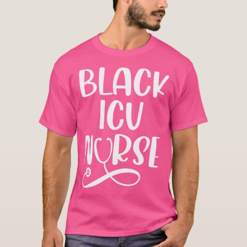 Black ICU Nurse Stethoscope  funny T_Shirt