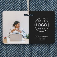 Black ID Card | Modern Minimalist Company Employee