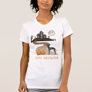 Black Iggy Cute Dog And Halloween Haunted House T-Shirt