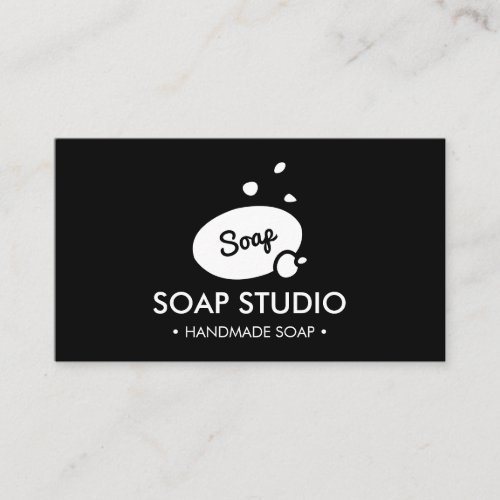 Black Illustrated soap Business Card