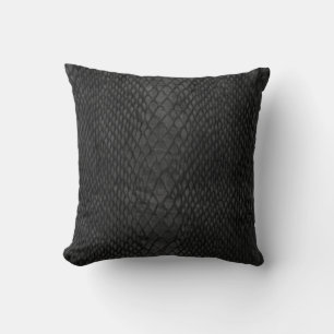Black Illustration of Snakeskin Throw Pillow