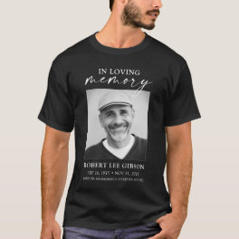 Black In Loving Memory Funeral Photo Memorial T-Shirt