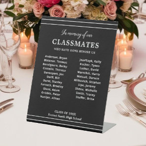 Black In Memory Of Classmates Names Class Reunion Pedestal Sign