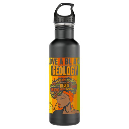 Black Independence Day Geologist Love a Black Geol Stainless Steel Water Bottle