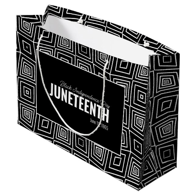 Black Independence Day June 19 1865 JUNETEENTH Large Gift Bag (Back Angled)