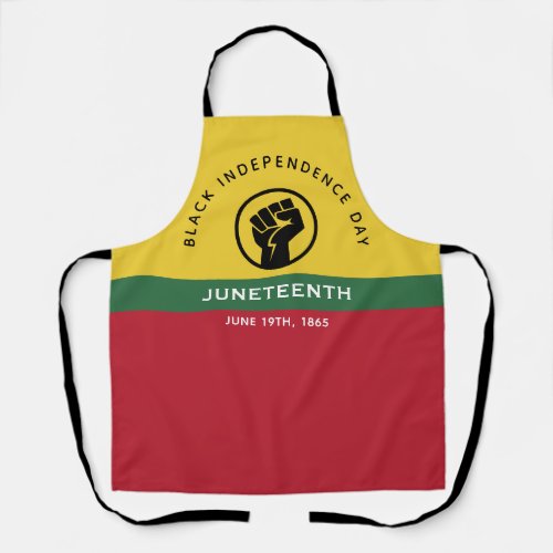 Black Independence Day Juneteenth 1865 Curved Text Apron