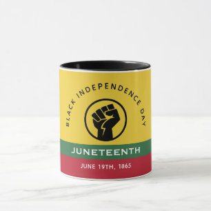 Black Independence Day Juneteenth 1865 Curved Text Mug