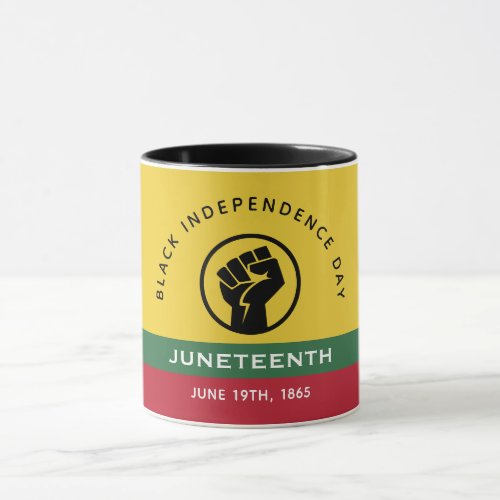 Black Independence Day Juneteenth 1865 Curved Text Mug