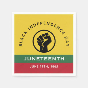 Black Independence Day Juneteenth 1865 Curved Text Napkins