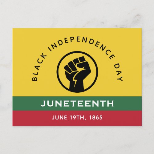 Black Independence Day Juneteenth 1865 Curved Text Postcard