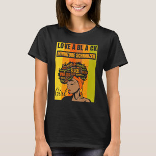 Black Independence Day - Miniature Schnauzer Girl T-Shirt