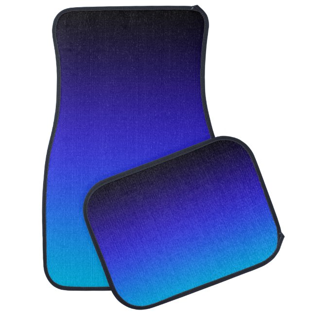 Black Indigo and Aqua Blue Ombre Car Floor Mat (Set)