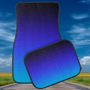 Black Indigo and Aqua Blue Ombre Car Floor Mat